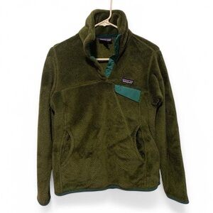 Patagonia Re-tool Green Pullover with Teal Trim, size Small Athletic Sportswear